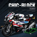 912Pcs City Technical Locomotive Motorcycle Building Blocks MOC Speed Supercar Motorbike Model Bricks Boy Toy for Childrens Gift