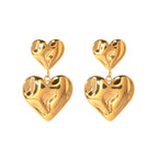 Geometrisk minimalistisk rustfrit stål hammer korn kærlighed hjerte vedhæng øreringe statement metal tekstur charm smykker til kvinder