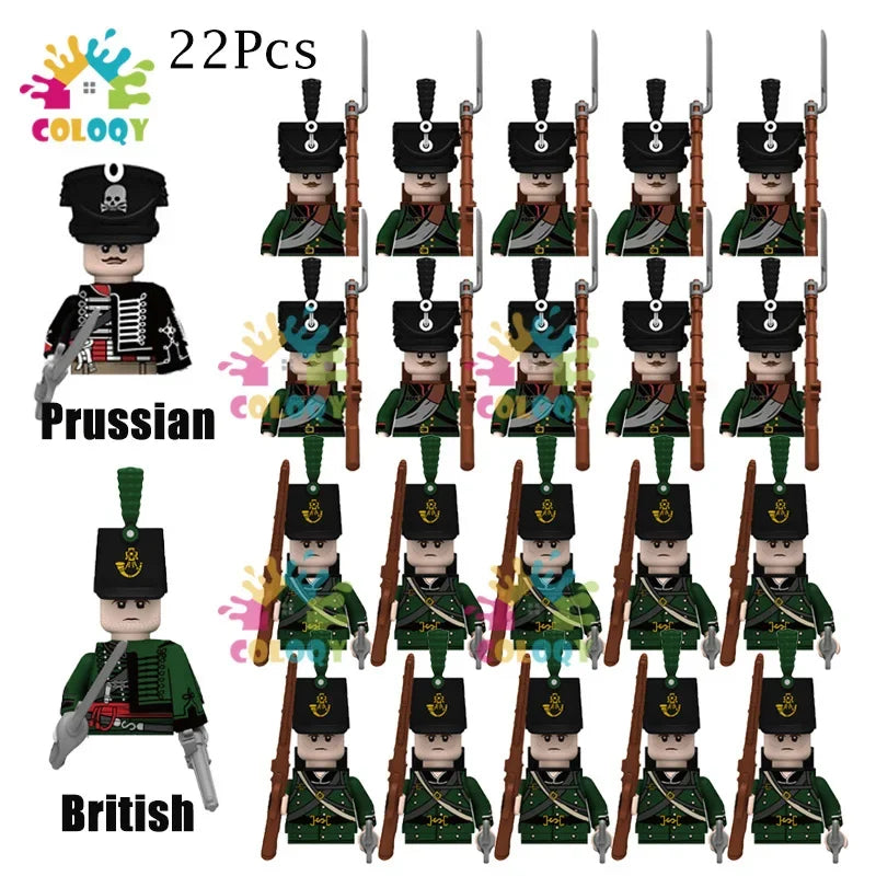 Kids Toys 22/10 Pcs Napoleonic Wars Military General Soldier Building Blocks Imperial Navy Figures Toys For Kids Birthday Gifts
