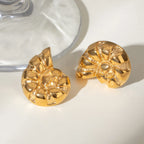 Minimalistisk 18K Beach Rustfrit Stål Konkylie Ribbet Ocean Breeze Øreringe Kvinder Anti Allergisk Elegant Charm Daglige smykker