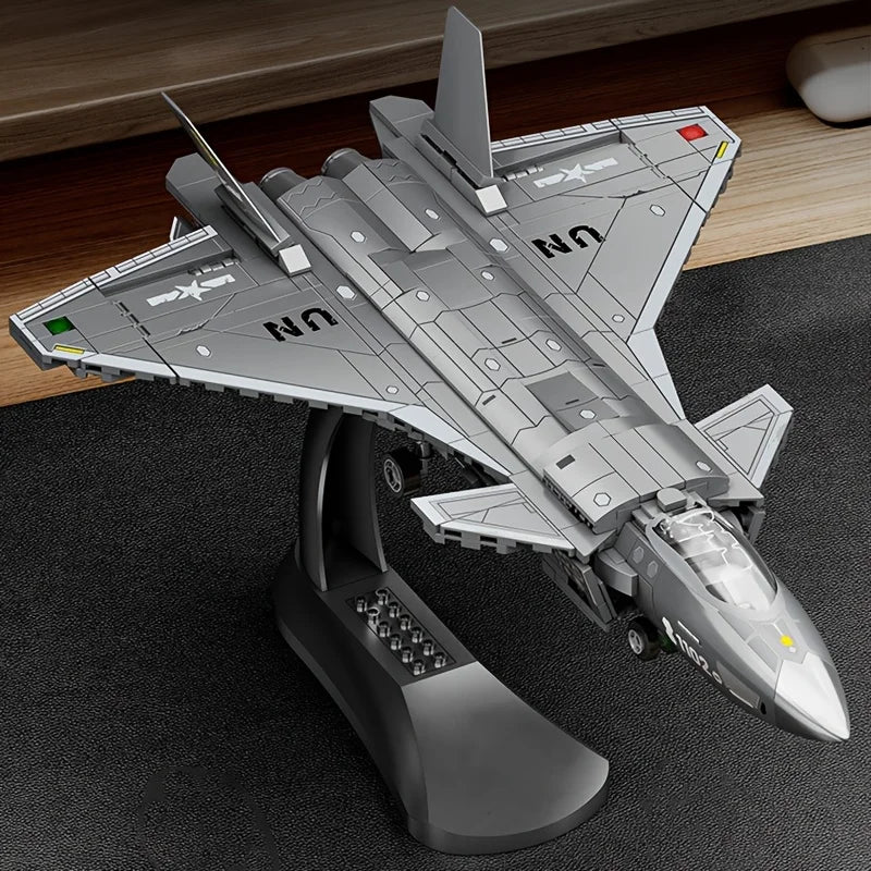 625pcs Military Fighter Jets Building Blocks, Boy's Toys, Creative Armed Aircraft Plane Assemblage Model Bricks