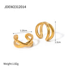 Rustfrit stål geometrisk øreclips Ung personlighed Mode Minimalisme 18K guldbelagte kvinder forhindrer allergierklæring smykker