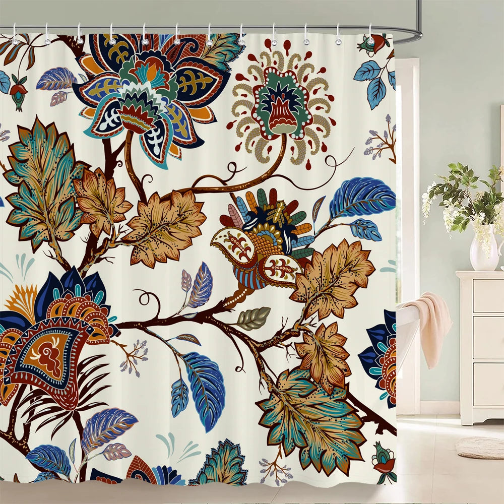 Nordic douchegordijn bloem plant patroon badkamer gordijnen badscherm waterdicht voor thuis badkamer decor print douchegordijn