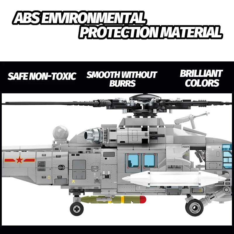 Technical Armed Police Helicopter Building Blocks Model Military STEM Kit WW2 Aircraft Warship Bricks Toys For Kids Adult Gifts