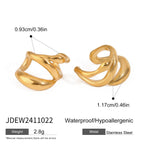 Et par tre-lags udhulet high-end øreclips 18K PVD belagt kvinder Anti-allergisk metal charme Daglig smykker gallagave