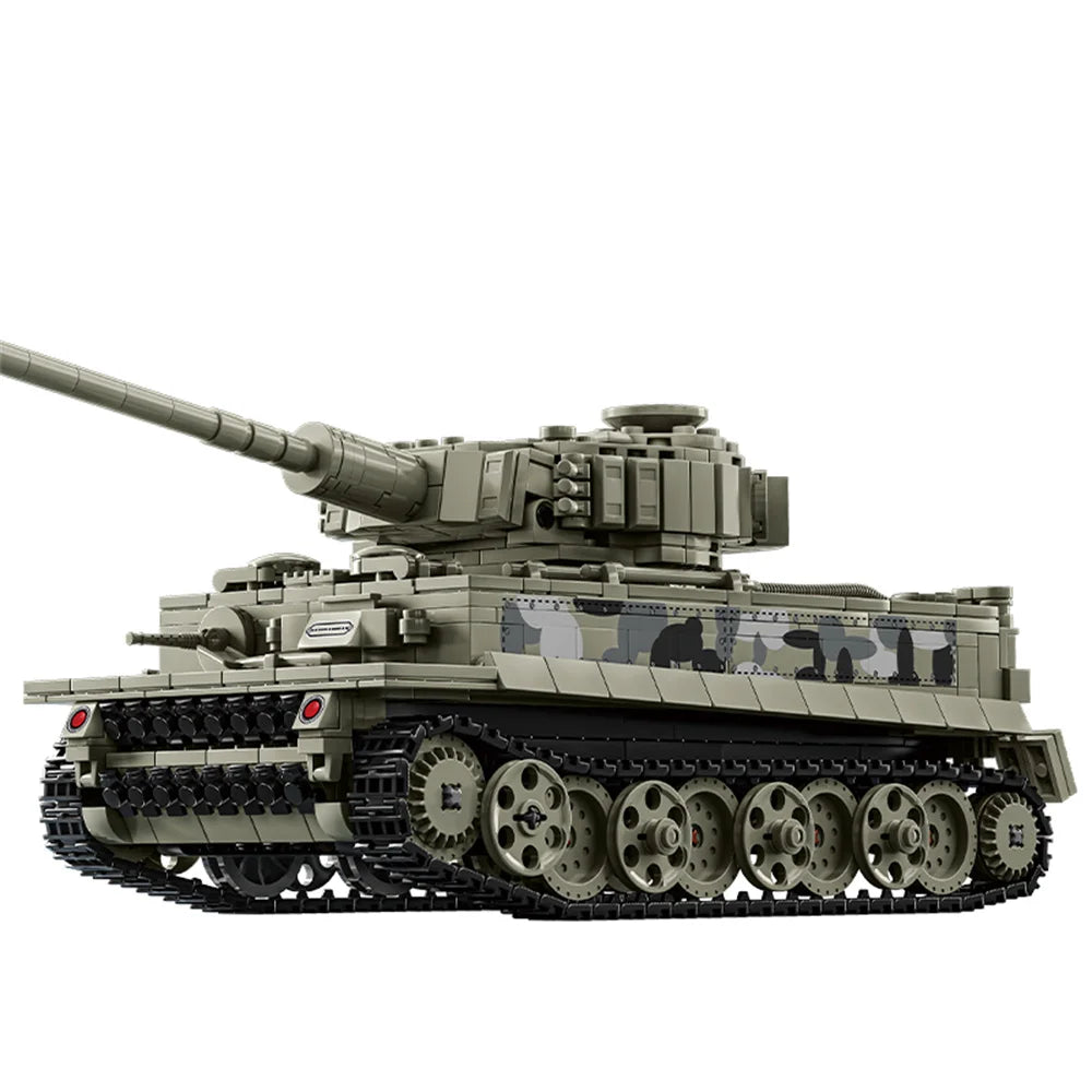 Military WW2 MOC Army Main Battle Tank Armored Vehicle Fighter Soldiers Figures Building Blocks Bricks Set For Children Toys