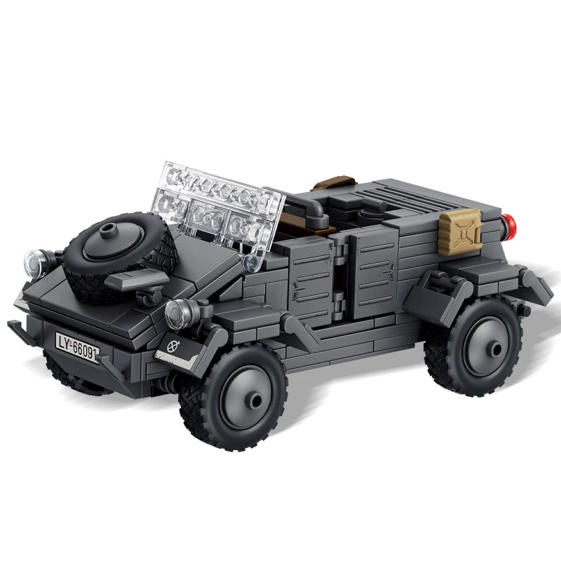 Military WW2 MOC Army Main Battle Tank Armored Vehicle Fighter Soldiers Figures Building Blocks Bricks Set For Children Toys