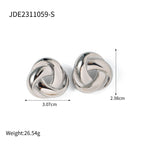 18K Gold Plated Creative Stainless Steel Vintage Woven Earrings Unique Personality Charm Fashion Jewelry Women
