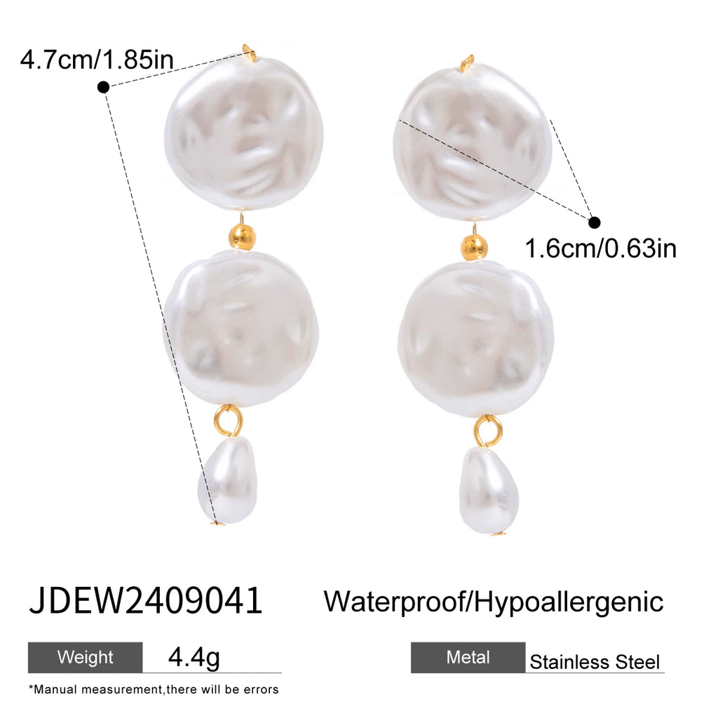 18K forgyldt erklæring Akryl perleknap glas vanddråbe øreringe kvinder rustfrit stål Rustfri smykker