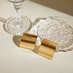 18K PVD-belagt rustfrit stål minimalistisk almindelig rektangulære hævede øreringe Vandtætte attraktive smykker af høj kvalitet