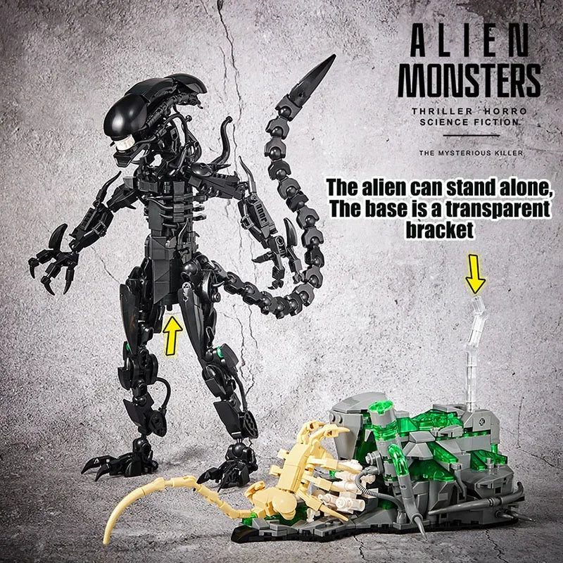 Creative MOC 958pcs Alien Monster Building Blocks Bricks Set DIY Alien Figures Assembly Model Kit Toys For Children Adult Gifts