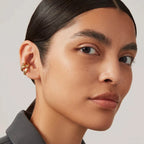 Et par tre-lags udhulet high-end øreclips 18K PVD belagt kvinder Anti-allergisk metal charme Daglig smykker gallagave