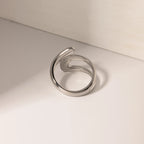 Rustfrit stål Delikat 18k forgyldt udhulet uregelmæssig ring Lys Hyggelig Rustfri Bijoux Femme Gallagave