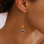 Minimalist 18k Gold Plated Stainless Steel Love Heart Lock Cone Chain Earrings Women Prevent Allergy Charm Jewelry - Grand Goldman