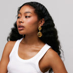 18K forgyldt rustfrit stål Glat brød Firkantede Buttede Øreringe Kvinder Charms Metal Tekstur Vandtæt Smykker Gala Gave