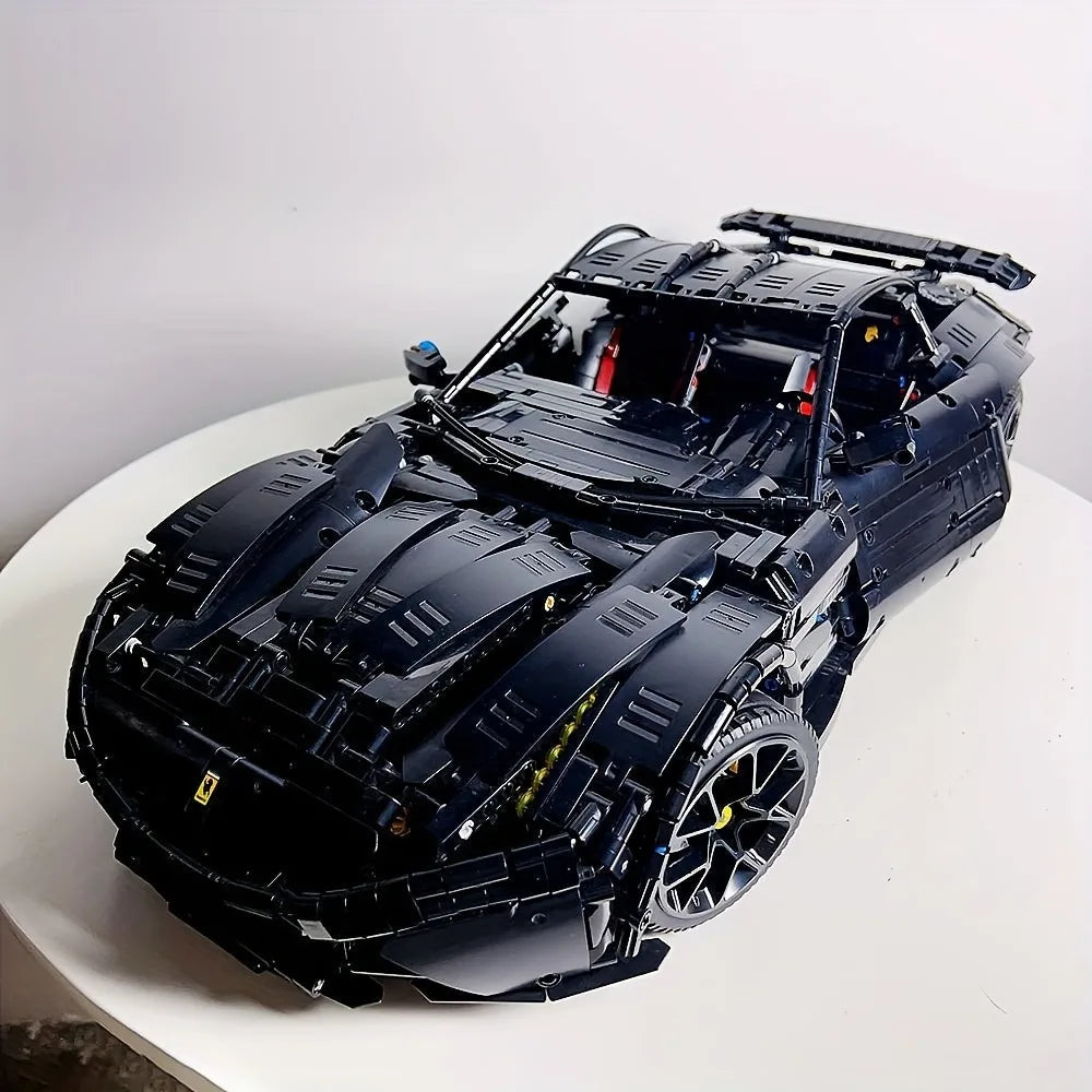 Super Racing Car F12 Model Building Blocks Classic Cars Black Knight 1:8 Size Assembly Set Bricks Technical Kid Toys For Gifts