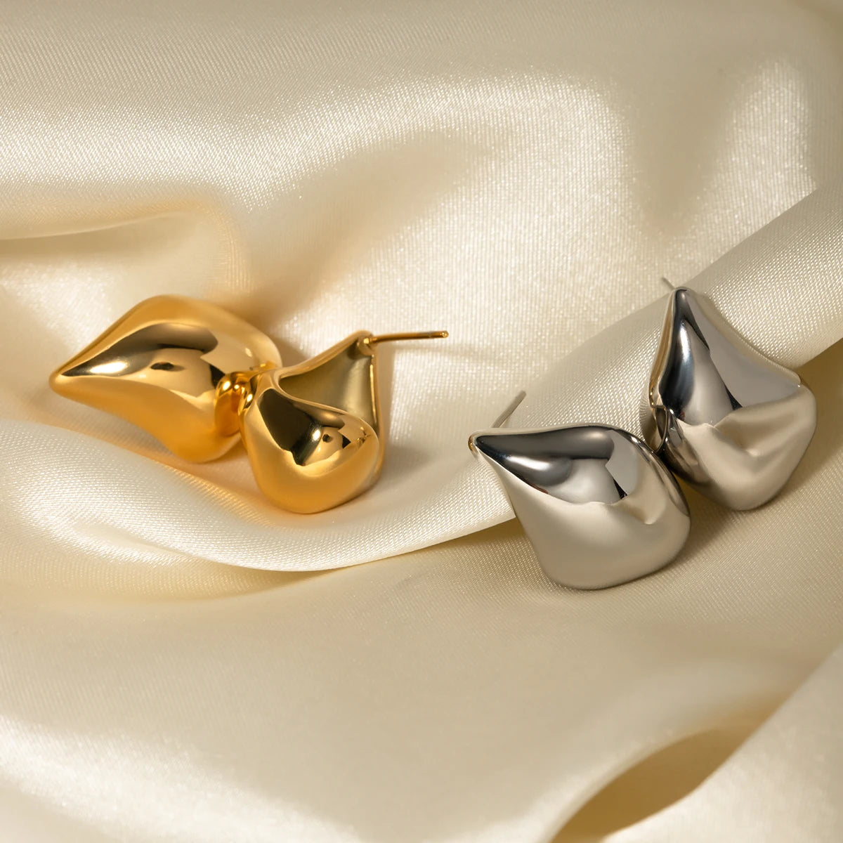 Roestvrij Staal Waterdicht 18k Goud Verguld Geometrisch Eenvoudig Mutsje Waterdruppel Oorbellen Stijlvolle Anti Allergische Kenmerkende Sieraden