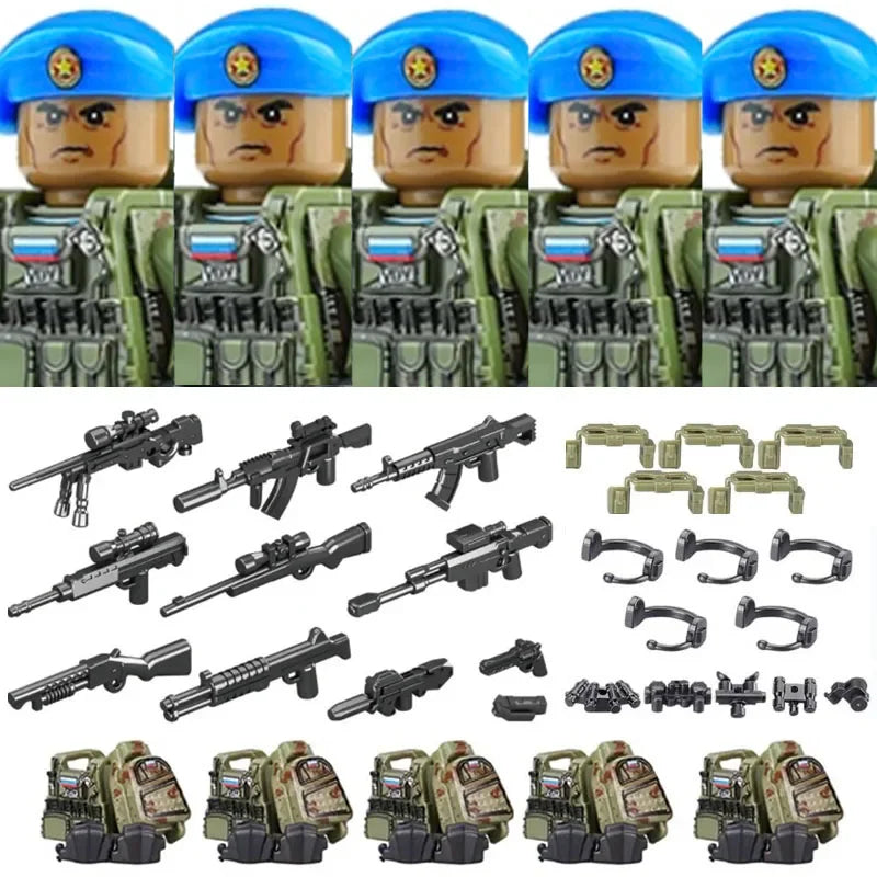 Military Special Forces MOC Building Block German KSK Special Forces Soldier Figure SWAT Army Gun Weapon Vest Backpack Brick Toy