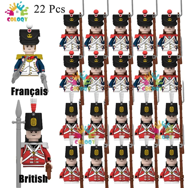 Kids Toys 22/10 Pcs Napoleonic Wars Military General Soldier Building Blocks Imperial Navy Figures Toys For Kids Birthday Gifts