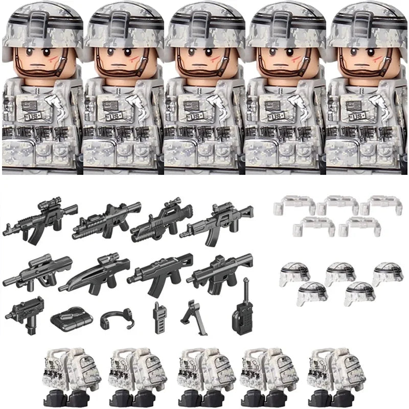 Military Special Forces MOC Building Block German KSK Special Forces Soldier Figure SWAT Army Gun Weapon Vest Backpack Brick Toy