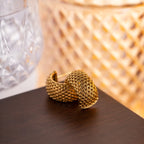 Stainless Steel Mesh Design C Shaped Earrings Metal Golden 18 K Plated Charm Summer Jewelry Waterproof Accessories Bijoux Femme