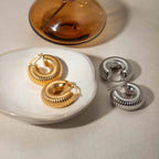 Minimalistisk Lys Hyggelig 18k forgyldt Simpel Stor Snegleskal formet Bøjle Øreringe Personlige smykker i rustfrit stål