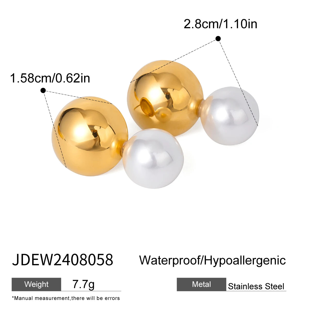 Minimalistische 18k vergoldete glatte Stahlkugel-Serie Ringohrringe aus Edelstahl für Damen, rostfrei, exquisite Schmuck Bijoux