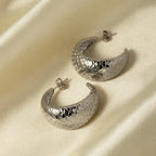 18k forgyldt rustfrit stål Lys Hyggeligt Unikt Design Fiskeskala C-formede Øreringe Rustfri Kvinder Bijoux Femme Gala Gave