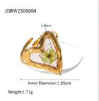 Literary Retro Eternity Flower Design 18K Gold Plated Jewelry Adjustable Stainless Steel Waterproof Ring For Ladies Jewelry Gift