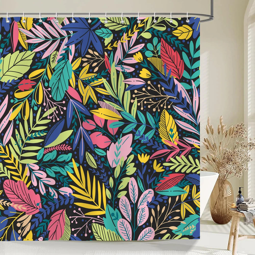 Nordic douchegordijn bloem plant patroon badkamer gordijnen badscherm waterdicht voor thuis badkamer decor print douchegordijn