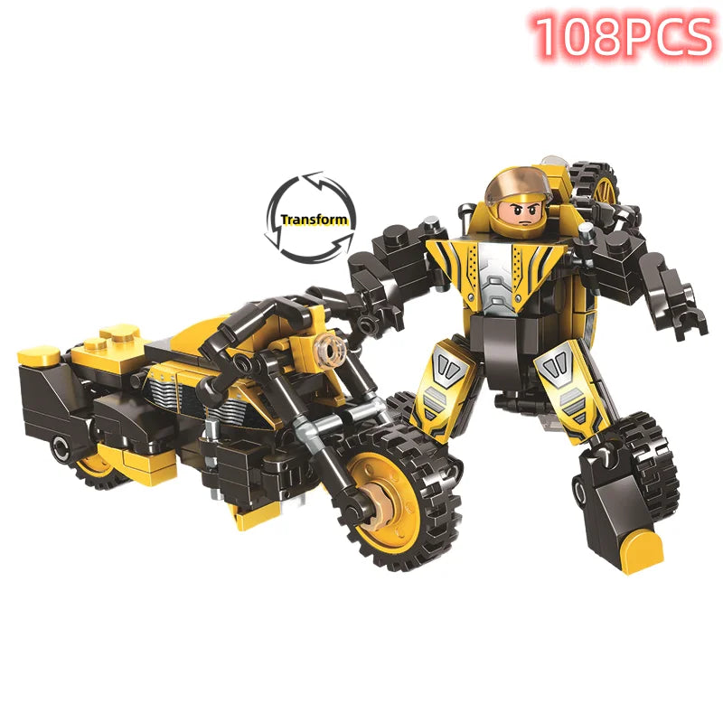 Technical Expert Famous Motorcycle Ninja Building Blocks Mini Model Action Figures Simulation Locomotive Transformation Toy Gift
