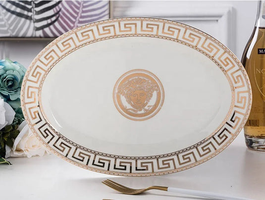 Factory 60PCS Luxury Fine Bone China Dinner Tableware Set