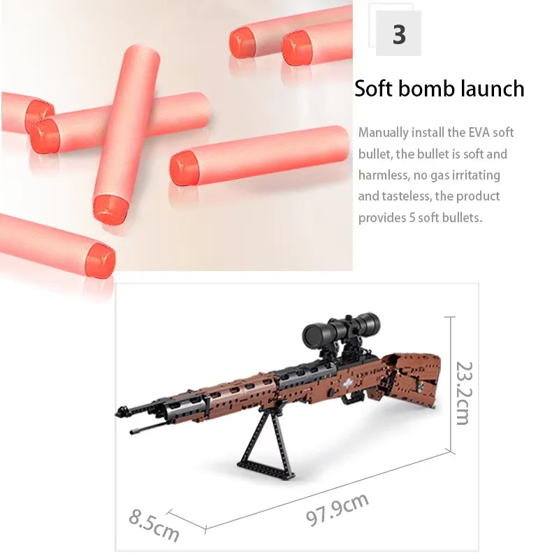 high power lens Cada City Police Military Weapon Sniper Rifle series Building Blocks WW2 For Assault Rifle Bricks Toys Kids Gift