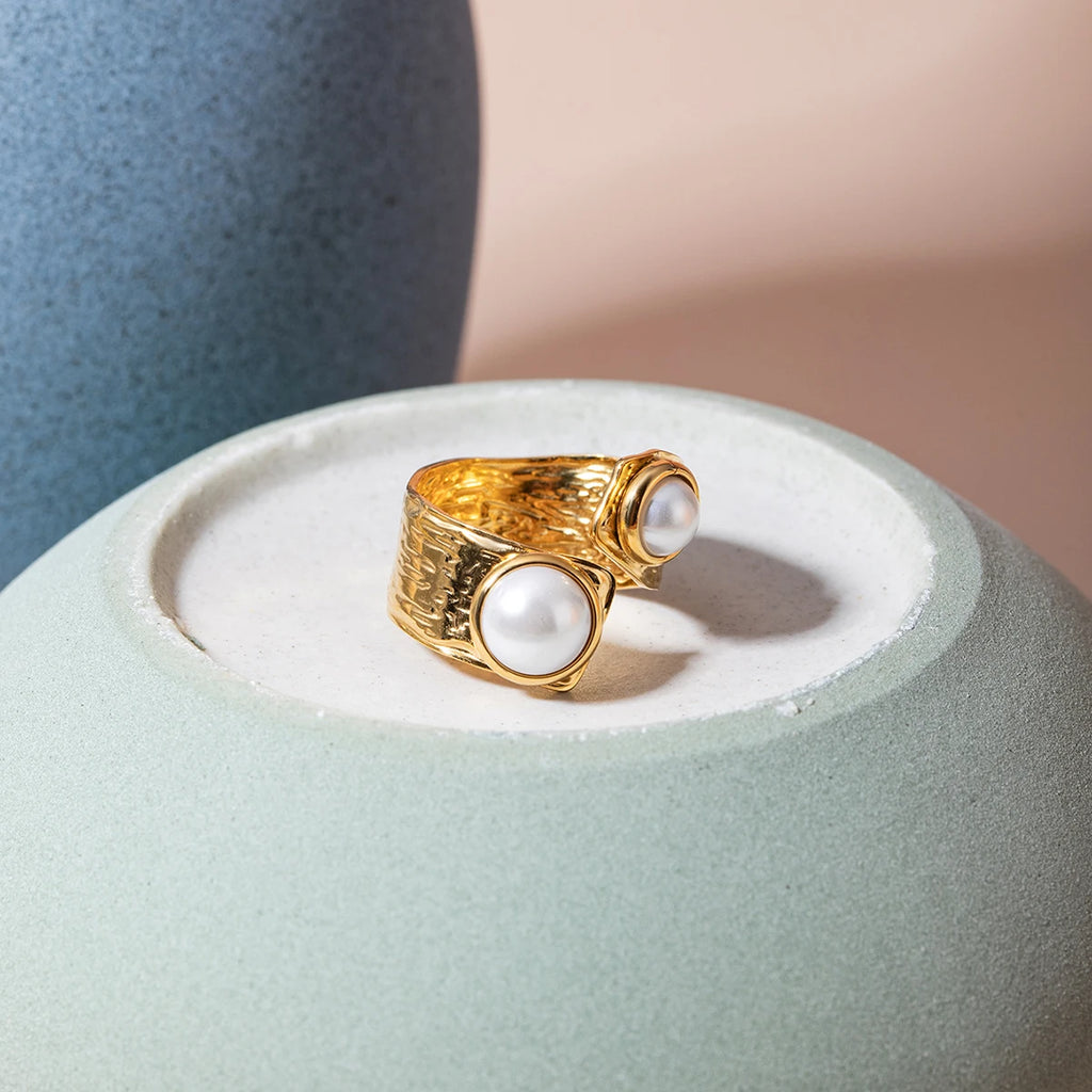 Minimalistische roestvrijstalen multi-stijl ontwerp open ring goudkleurige lichte gezellige vrouwen charme 18K PVD-geplateerde statement sieraden
