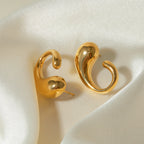 18k vergoldete, zarte Ohrringe aus Edelstahl in Wassertropfenform, leicht, gemütlich, rostfrei, temperamentvoll, Bijoux Femme Gala Geschenk