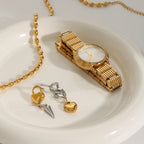 گوشواره‌های زنجیری مخروطی قفل قلب عشق از جنس استیل ضد زنگ با روکش طلای 18 عیار مینیمالیستی برای زنان، جلوگیری از حساسیت، جواهرات جذاب