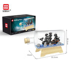 Bottle Ship Retro Vessels Model Assembly Building Blocks Sailing Boats Corsair Titanic Miniature Brick Home Decoration Kids toys
