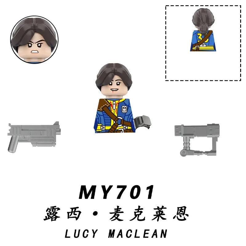 BoS Game T60 Power Armor Army Officers Soldiers Figure Machine gun Model Building Blocks Kids Toys Gifts Boys Girls Juguetes