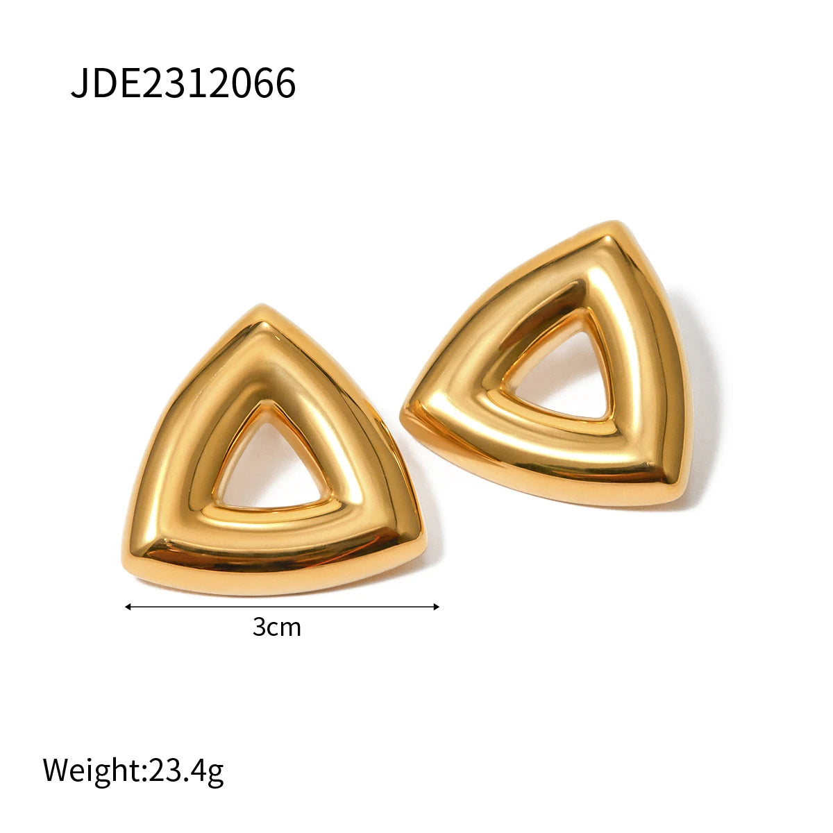 Roestvrij Staal Creatieve 18K Goud Vergulde Minimalistische Geometrische Driehoekige Holle Oorbellen Persoonlijkheid Roestvrij Sieraden