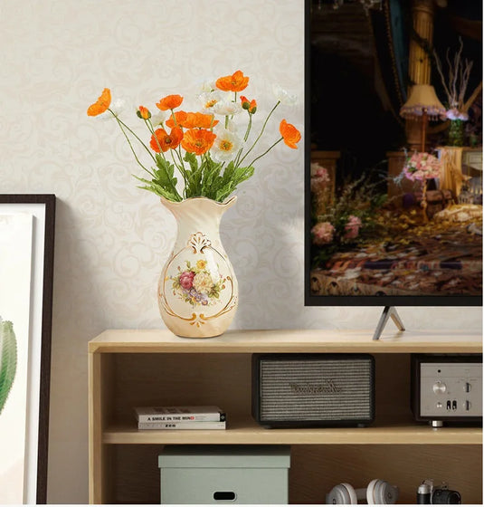 Vase en céramique peint Vintage victorien, Pot de fleur 3D pour salon, cuisine, bureau, ornements d'entrée, décoration de la maison