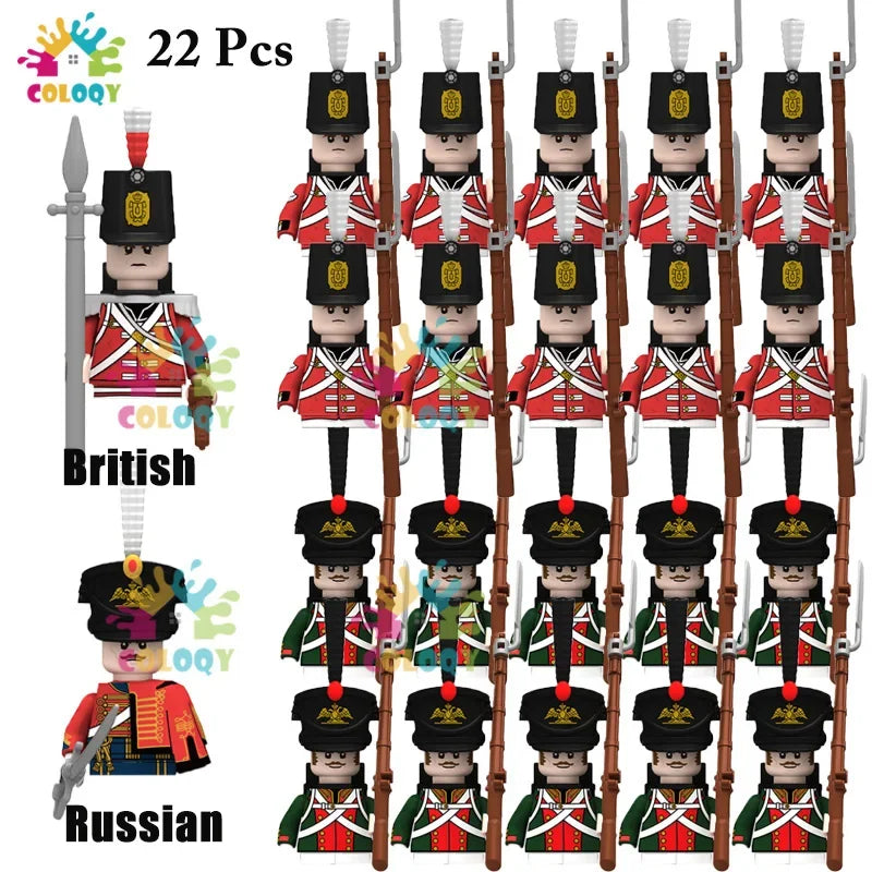 Kids Toys 22/10 Pcs Napoleonic Wars Military General Soldier Building Blocks Imperial Navy Figures Toys For Kids Birthday Gifts