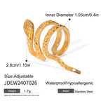 Minimalistisk 18K rustfrit stål vandtæt serpentinhammer korn øreknogleklemme Kvinder Anti-allergisk Elegant charme daglige smykker