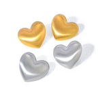 Stainless Steel Vintage Brushed Love Heart Stud Earrings PVD 18k Plated High Quality Free Temperament Charm Jewelry for Women - Grand Goldman
