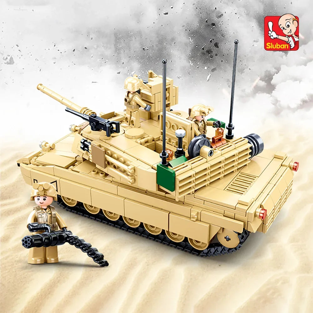 781PCS Military Series Model Building Block Toys, M1A2 Tank Model Creative DIY Toy Assembled Building Blocks Kit
