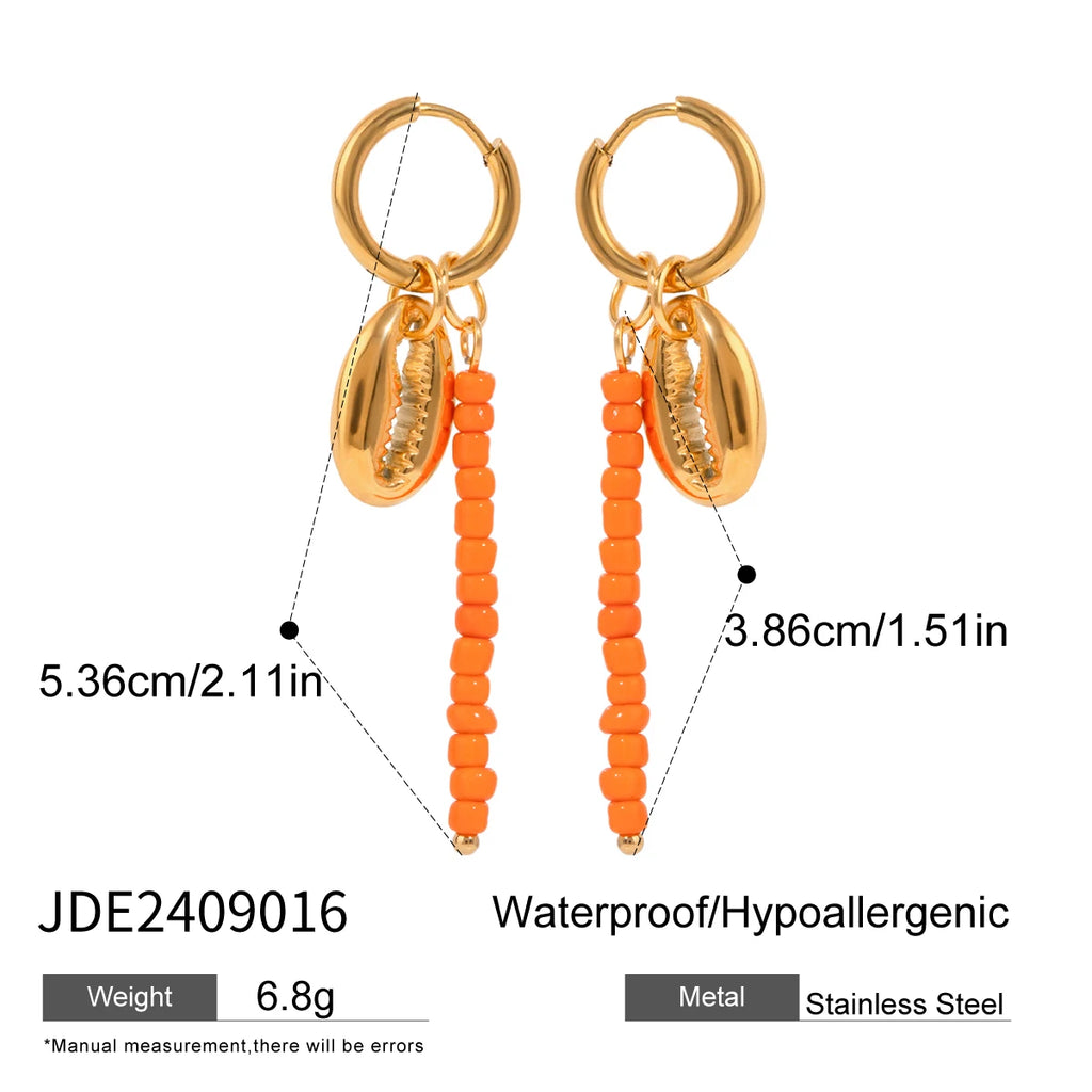 Stilfuld 18K forgyldt rustfrit stål Simple multi-formede vedhængsring øreringe Dame charms Vandtæt smarte smykker