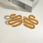 Minimalist 18k Gold Plated Serpentine S Shaped Smooth Earrings Stainless Steel Women Exquisite Jewelry Bijoux Femme