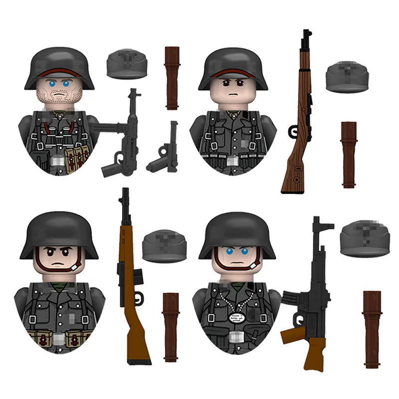 Boy Toys War II Army Soldiers Mini Military Weapons Model Small Particles Building Blocks Suits Childrens Birthday Gifts