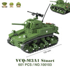Military Tanks Stuart SdKfz251 PanzerVI Sherman US Army Quan Guan WW2 Soldier Figure Model Building Block Brick kid Children Toy
