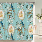 Flowers and Birds pattern Shower Curtain 3D Bath Screen Waterproof Fabric Bathroom Decor 240X180cm With Hook Shower Curtains