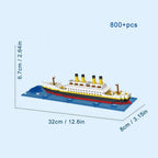 2025 MOC Creative Cruise Ship Micro Building Blocks DIY Tabletop Decoration Bricks Toys Titanic Model  Birthday Christmas Gifts